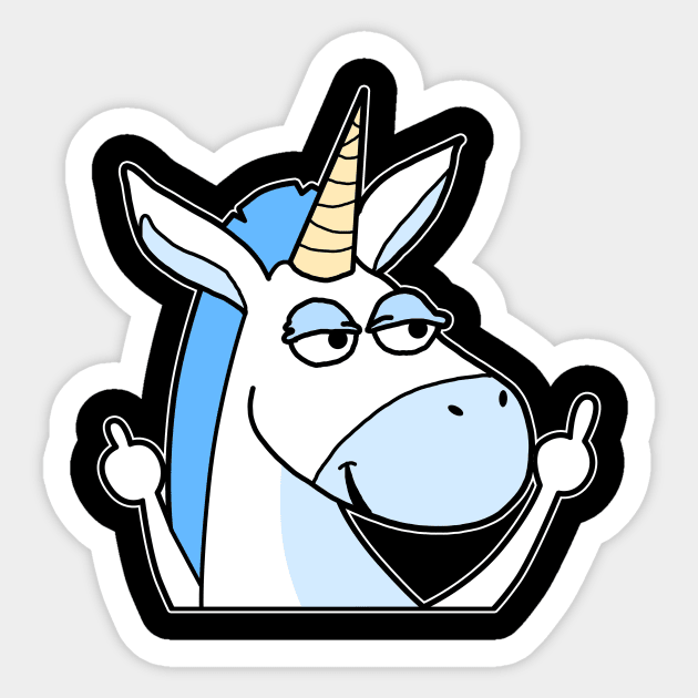 Unicorn Middle Finger Sticker by Imutobi